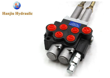Hydraulic Joystick Control 2 Spool Valve 40lpm / 11gpm Cables Joystick